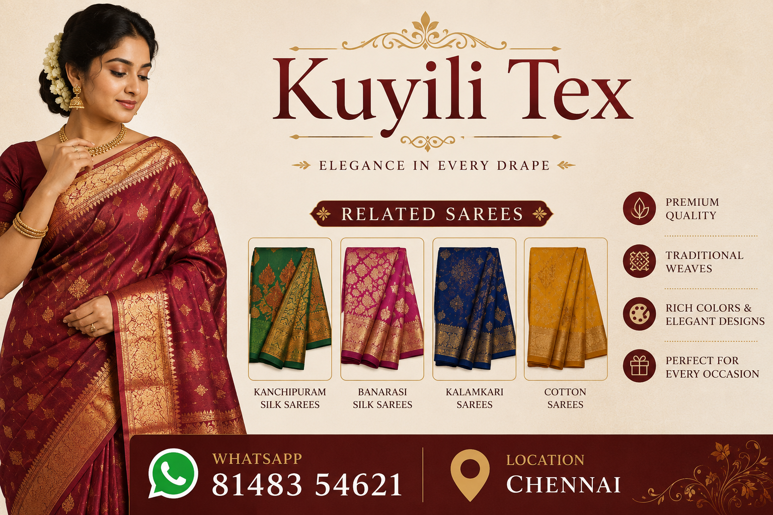 Kuyili Tex silk saree collection